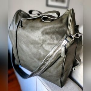 Reiss Designer Tote - Deep Olive Green - H15"xW14"xD7"